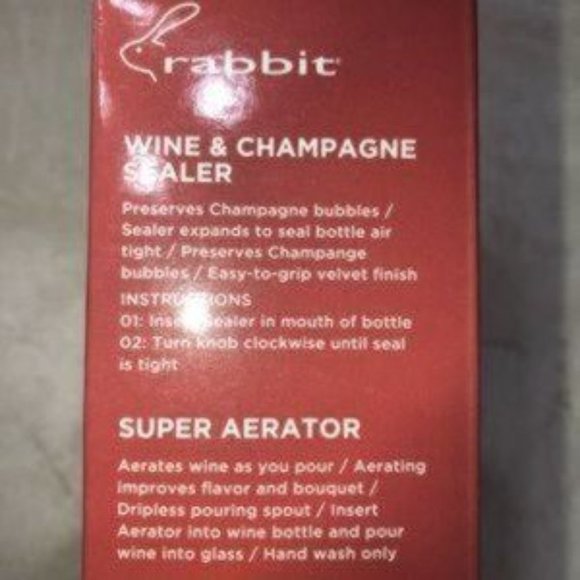Rabbit Wine Sealer and Aerator Set - Picture 2 of 3